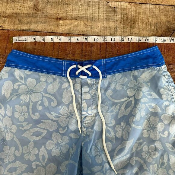 C-ya in California Women's Size XL Vintage Board Shorts in Blue Hawaiian Print - Picture 2 of 7